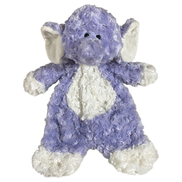 Baby Ganz Elephant Flat a Pat Lovey Purple Plush Toy Security Blanket Minky 16” - Picture 4 of 14